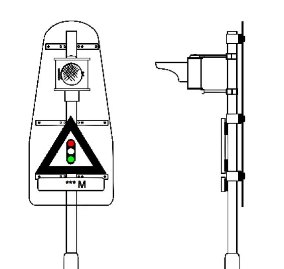 Classic 1-lichter Ø300 mm Voorwaarschuwingssein standaard (Zwart RAL9005)