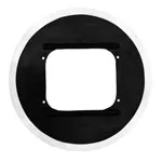 [620211] Achtergrondschild Classic 1-lichter Ø200 mm (Zwart RAL9005, Witte bies)